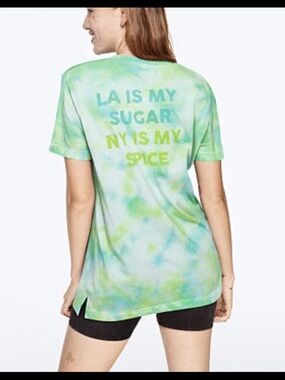 Victoria Secret Pink Tie Dye Pink Short Sleeve Tee L